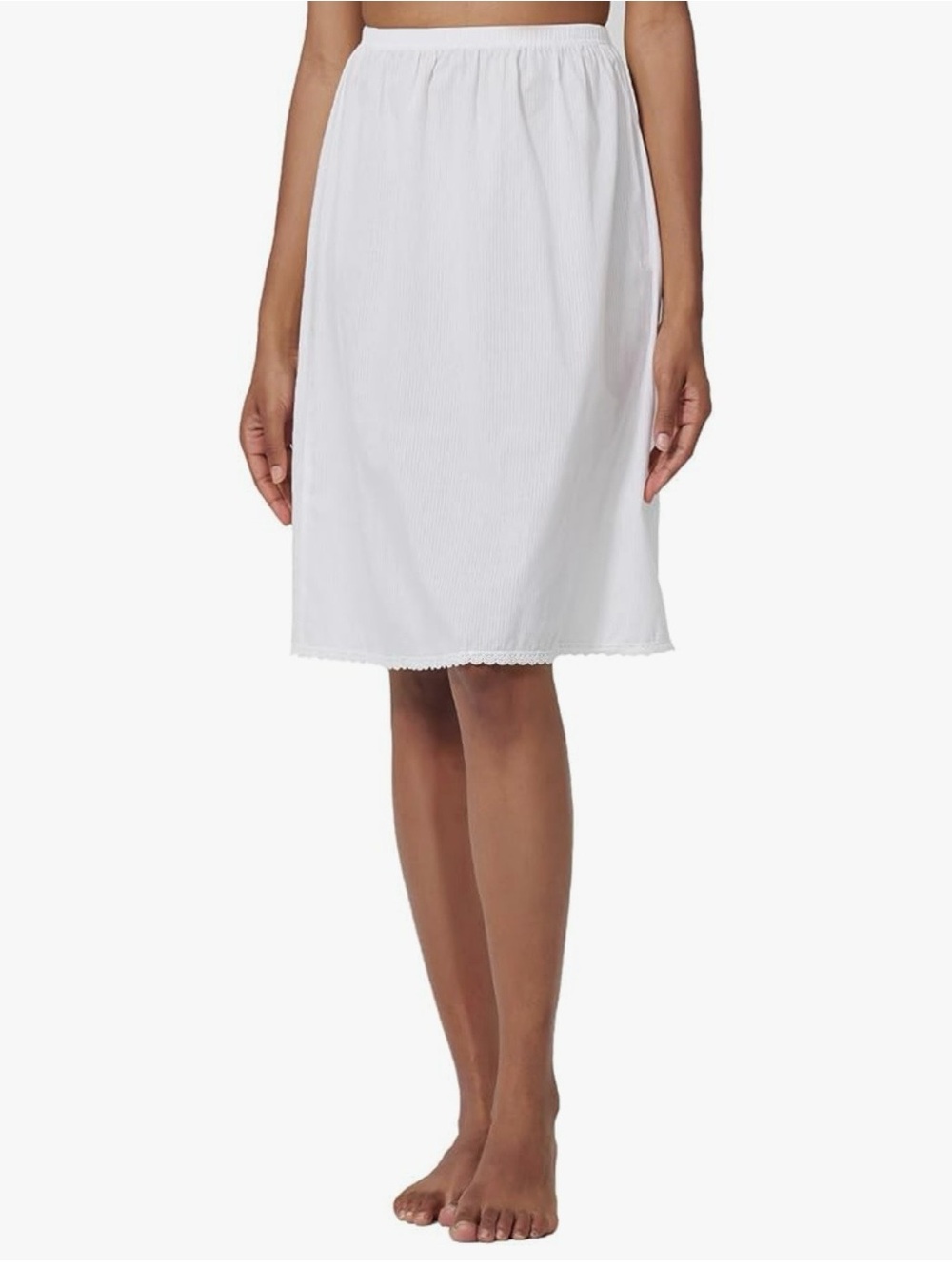 Amazon White cotton Midi Slip